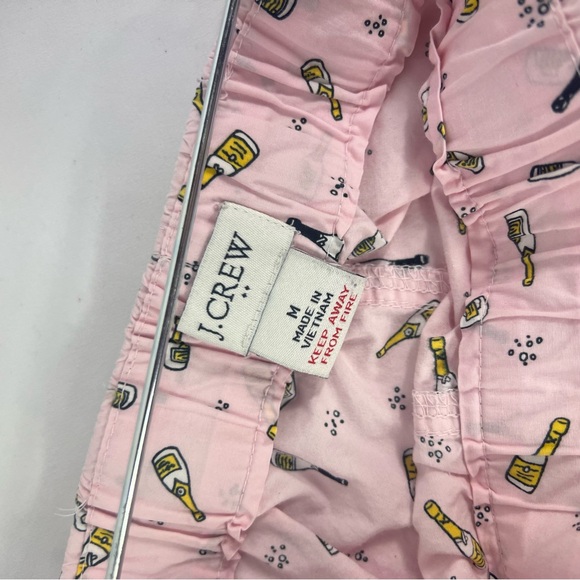 J. Crew Pink Pajama Pants with Champagne Print - Picture 4 of 8
